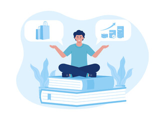 Online store business strategy concept flat illustration
