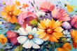 Wallpaper with a floral pattern, fresh colorful bouquet like present for Valentine. Generative Ai.