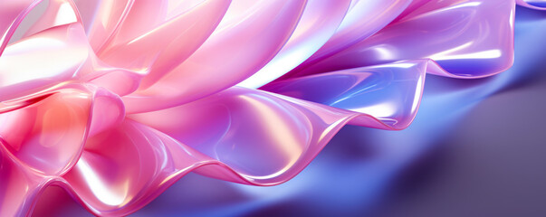 Wall Mural - Abstract fluid 3d render holographic iridescent neon curved wave in motion bright background. Gradient design element for banners, backgrounds, wallpapers, posters and covers