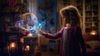 © Marco Attano - child controlling home automation with a magic wand, fantasy style, vibrant colors, whimsical, soft focus, shot with a medium format camera