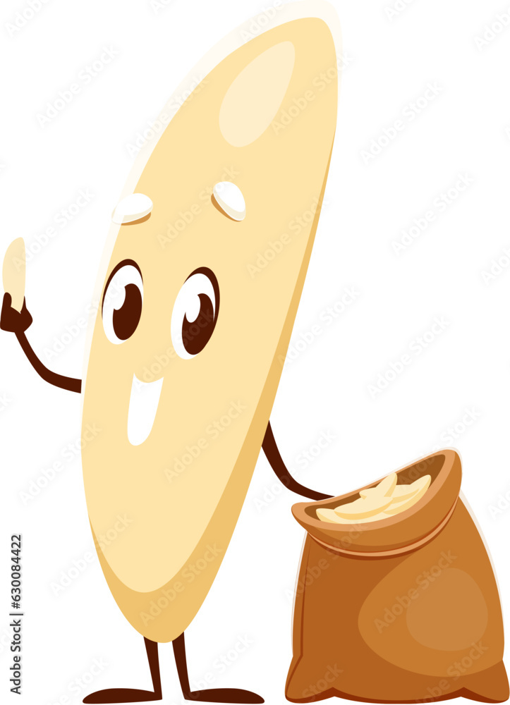 Cartoon funny rice grain character. Isolated vector adorable food ...