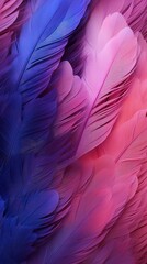 Wall Mural - Abstract Feather Pattern Texture,  Cool Colours. Generative AI