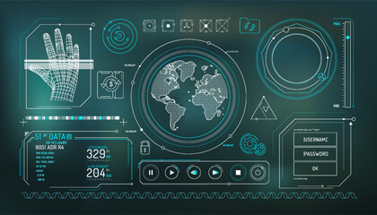 Wall Mural - set of infographic elements about global transactions and e-commerce security.