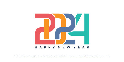 2024 Happy new year logo vector design with modern idea