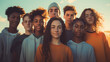 © SnapVault - A group of young friends from different races and ethnicities who promote racial diversity and reject any form of discrimination