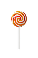 A Delicious Colourful Round Lollipop Isolated On A Transparent Background 