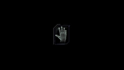 Canvas Print - hud element - animation of human hand scanning.