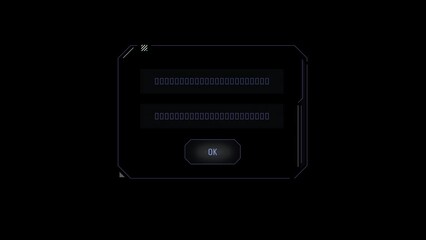Canvas Print - hud element password entry - animation of login form.