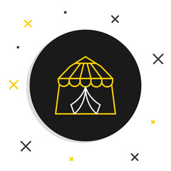 Sticker - Line Circus tent icon isolated on white background. Carnival camping tent. Amusement park. Colorful outline concept. Vector