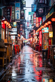 Fototapeta Londyn - Urban Enclave: Tokyo's Charming Small Alley, Generative AI