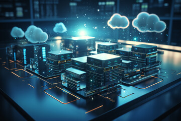 Wall Mural - online, cloud storage, contact, computing, tablet, phone home devices with online. linking computer 