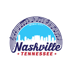 Wall Mural - Nashville, Tennessee, USA. Logo design template. Vector and illustration.