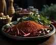 gewürze orientalisch pfeffer cayenne rosmarin curry pulver markt  generative ki