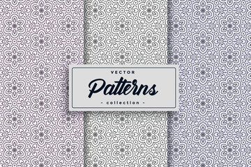 Poster - Abstract Minimalistic Random Textile Symbol Pattern Hand-Drawn Geometric Simple Seamless Pattern Set collection seamless textile design