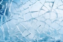Cracked Ice Texture Background, Frozen And Shattered Abstract Surface, Icy Blue And White Backdrop, Cold And Captivating.