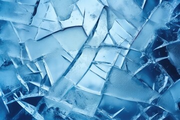 Poster - Cracked ice texture background, frozen and shattered abstract surface, icy blue and white backdrop, cold and captivating.