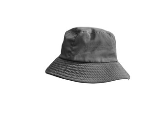 black bucket hat isolated PNG transparent