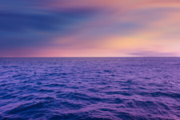 Wall Mural - Sea ocean and cloudy sky background. sunset.