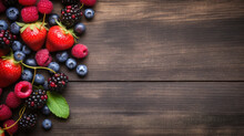 Berries On Wooden Surface