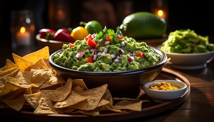 guacamole with nachos