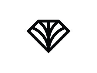 Sticker - diamond geometry line art logo design