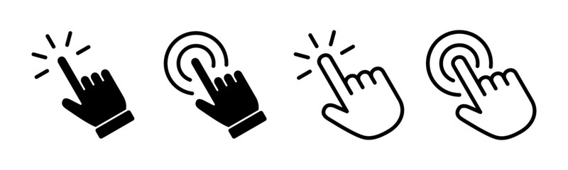 Hand click icon set illustration. pointer sign and symbol. hand cursor icon