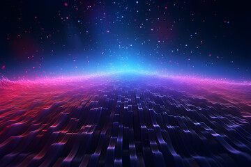 abstract science technology design background with space blue and purple, AI generate