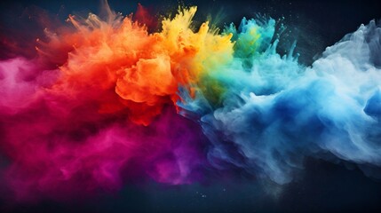 Poster - Generative AI : Abstract coloured powder explosion background, various colours