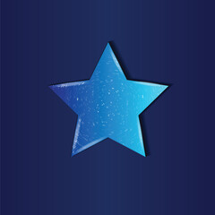 Discover the magic of a cosmic world with a blue star icon shining its rays amidst a twinkling starry brightlights background, offering captivating copy space for your designs