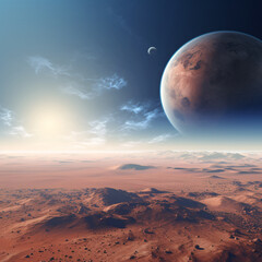 Wall Mural - a profound view of earth as seen from mars beautifully encapsulating the vastness of our cosmic scal