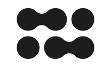 Abstract Metaball Vector Icon. Connected Dots