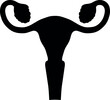 Silhouette of a female uterus.