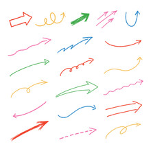 シンプルな手書きの矢印セット（カラフル）
Simple Handwritten Arrow Set (colorful)