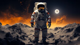 Fototapeta Kosmos - Cosmic Explorer: Full Body Portrait of an Astronaut in Space Suit