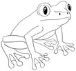 Outline Frog Cartoon Isolated