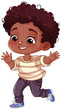 African American Kid Cartoon Character