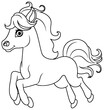 Coloring Page of Cute Unicorn Outline