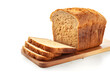 Organic Whole Grain Bread  on white background - Generative AI