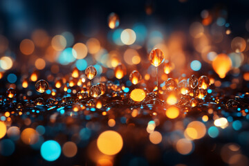 Poster - Abstract bokeh lights in various colors, creating a dreamy and magical atmosphere for the New Year celebration.  Generative AI technology.