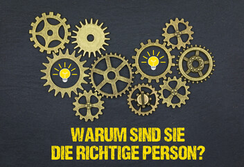 Wall Mural - Warum sind Sie die richtige Person?	