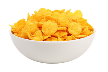 Corn flakes isolated on transparent background. PNG file, cut out