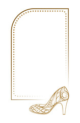 Wall Mural - vector horizontal rectangle frame with high heel shoe decoration