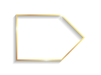 Canvas Print - Golden flag frame with shadows and highlights isolated on a transparent background.