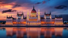 Hungarian Parliament Building In Budapest Generative Ai