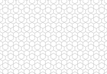 Wall Mural - abstract geometric seamless pattern with hexagons line. vector repeating background.