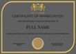 Certificate of appreciation of record accomplishments text with gold crest and border on grey