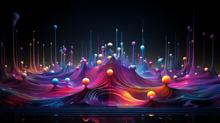 Wall Mural - a journey through algorithmic realms with an interactive generative artwork that takes viewers on a 