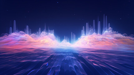 Wall Mural - a journey through algorithmic realms with an interactive generative artwork that takes viewers on a 