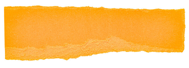 Wall Mural - single piece of isolated ripped crumpled blank orange paper with copy space for text on white or tra