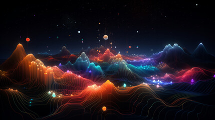 Wall Mural - a journey through algorithmic realms with an interactive generative artwork that takes viewers on a 